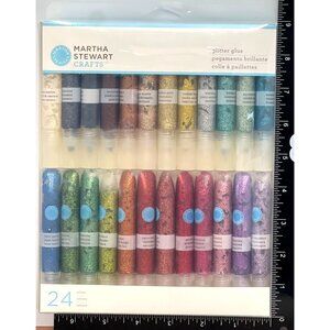 lightly used Martha Stewart Crafts Glitter Glue Set 24 vibrant Colors EKSuccess